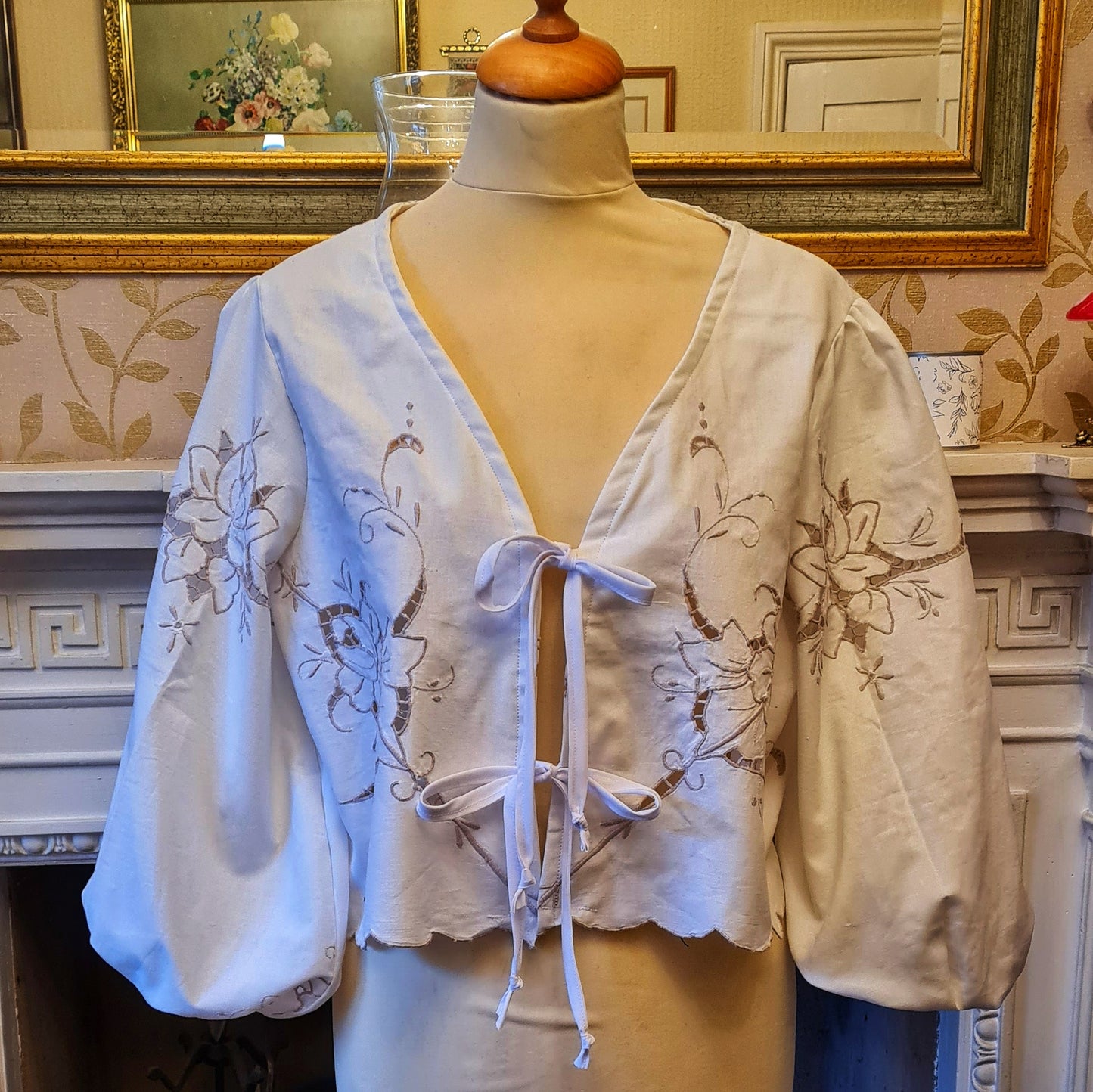 Vintage fabric. UNIQUE tie front jacket. Made to order. ❤️